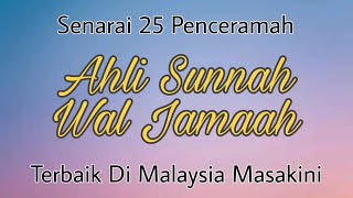 Senarai 25 Penceramah ASWJ  Terbaik Di Malaysia Masakini