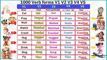 English V1, V2, V3, V4, V5 | 1000 English Verb Form For Beginners | Action Verbs | Irregular Verbs..