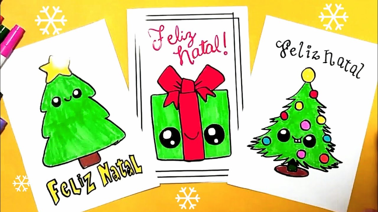HOW TO DRAW CHRISTMAS CARD 3 BEAUTIFUL AND EASY - Simple Drawing for  Children 