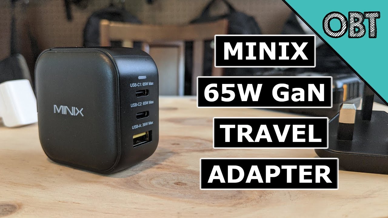  MINIX 66W Turbo 3-Port GaN Wall Charger 2 x USB-C Fast Charging  Adapter, 1 x USB-A Quick Charge 3.0, Compatible with MacBook Pro Air, iPad  Pro, iPhone 12/12 mini/11, Galaxy S9