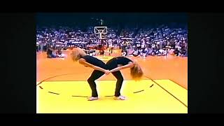 Ron Harper dunks over Laker Girls (Magic Johnson Charity Game 1987)