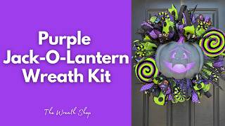 DIY Purple Jack O Lantern Wreath Kit | Halloween Wreath Tutorial 🎃