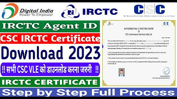 CSC IRCTC Agent Certificate Download IRCTC Agent Certificate Kaise Download CSC IRCTC Certificate