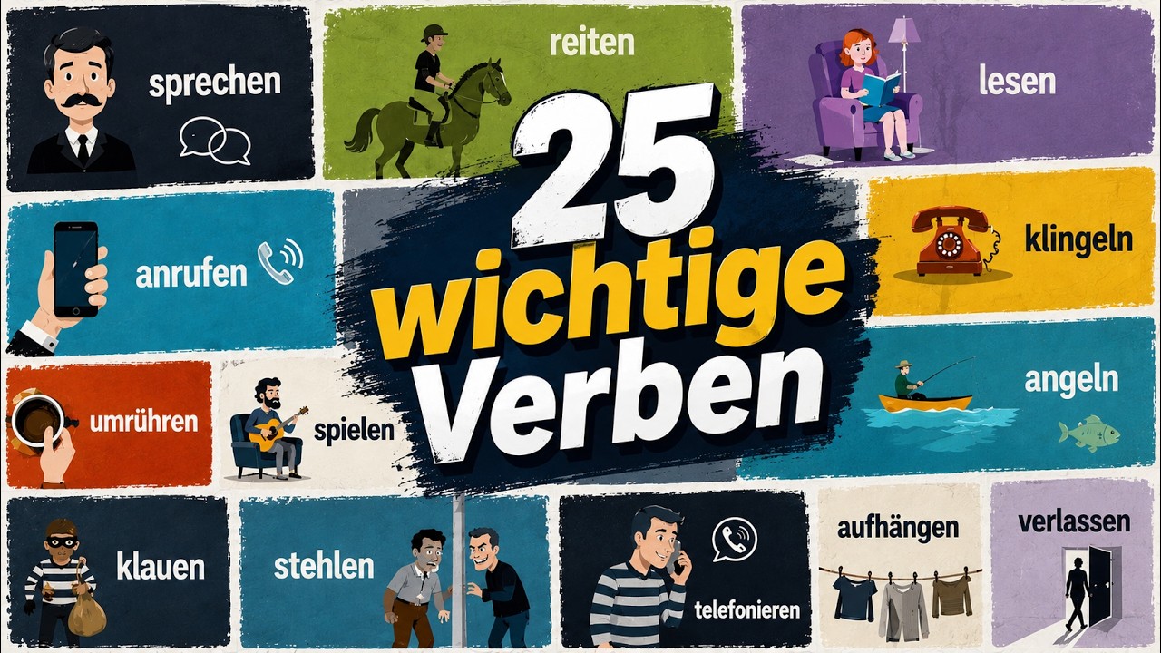 25 wichtige Verben mit Beispielen - 25 most common verbs in german with ...