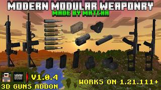 Matcha's Modern Modular Weaponry | Full Showcase | 3D Guns Addon for Minecraft Bedrock/PE 1.21.111+ screenshot 4