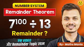 Remainder Theorem Complete Topic in One Video | Basics to Advanced | SSC Railway & All Govt Exams