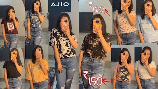 HUGE AJIO haul| AJIO top and t shirt haul| All under 200🎉Very affordable haul|
