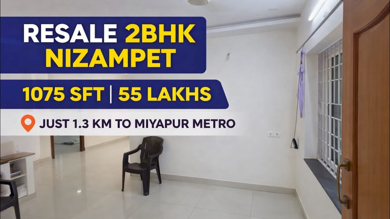 Resale 2BHK | 1075 SFT | Nizampet | GP Approved | East Facing | 8908908939