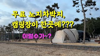 무료 노지차박지,  캠핑장 한곳에? / 겨울바다 캠핑 / 동해안