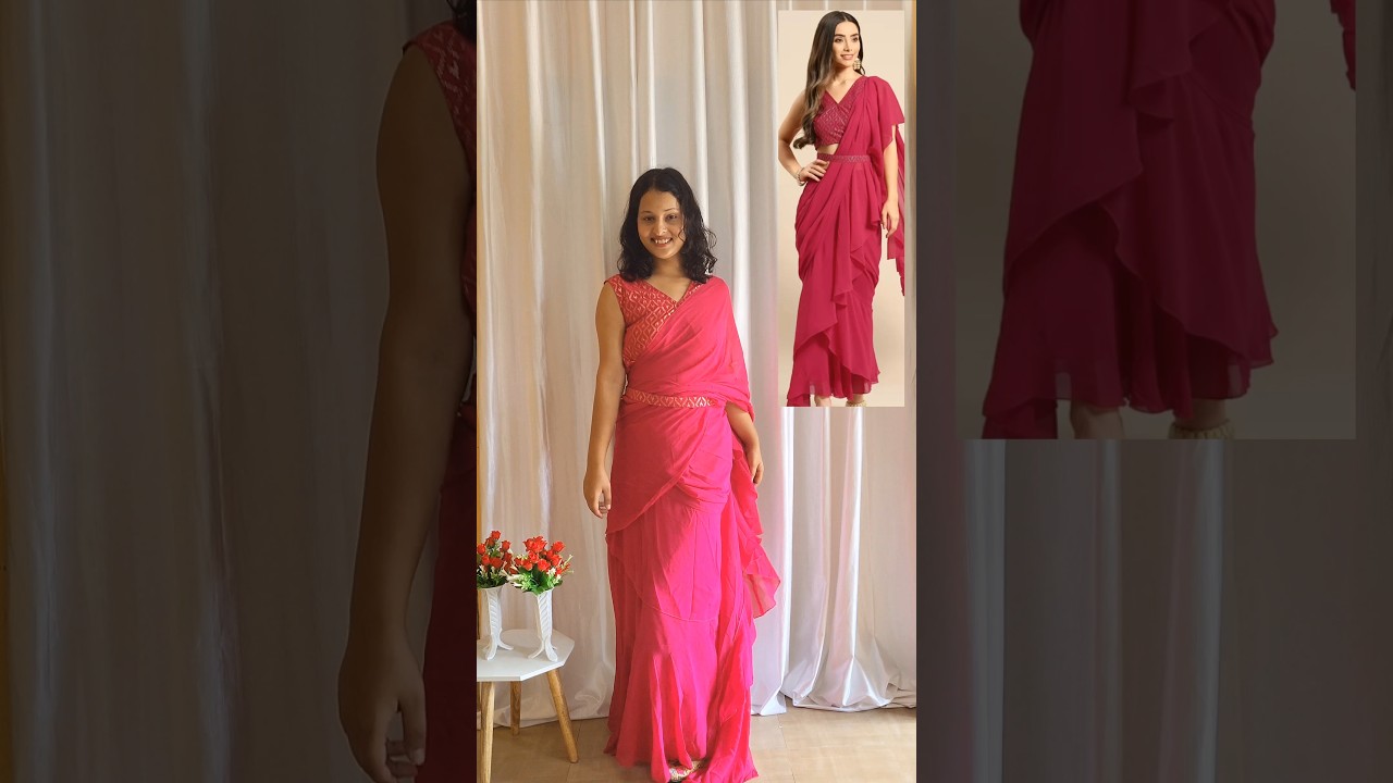 Ready To wear saree from myntra 💖/farewell saree haul/ Ruffle saree/ Partywear saree 