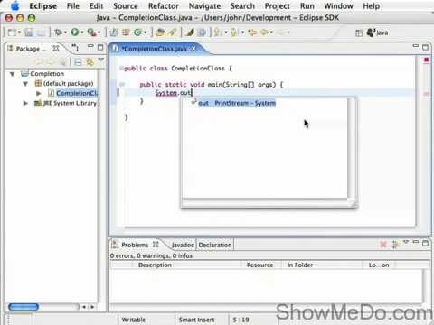 2.Java (Code completion in Eclipse video tutorial)