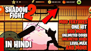 how to get unlimited coins ,gems , and level max for free in shadow fight 2 | Mod menu | in hindi