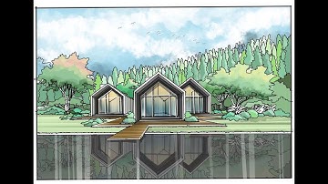 Tutorial of how to Draw a quick 1 point forest Landscape perspective PROCREATE APP, Ipad pro.
