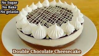 No Bake Double chocolate cheesecake cake | ultimate chocolate cheesecake | easy cooking with das