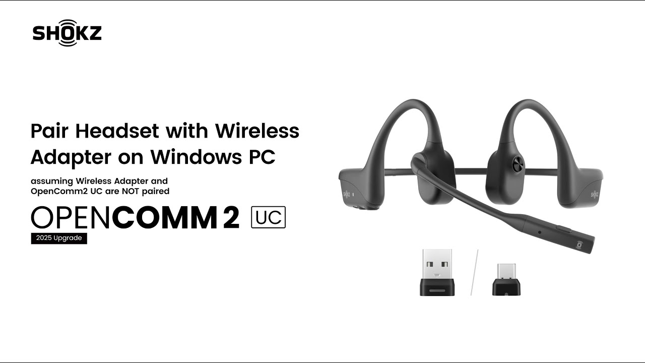 Shokz OpenComm2 UC｜Pair Headset with Wireless Adapter on Windows