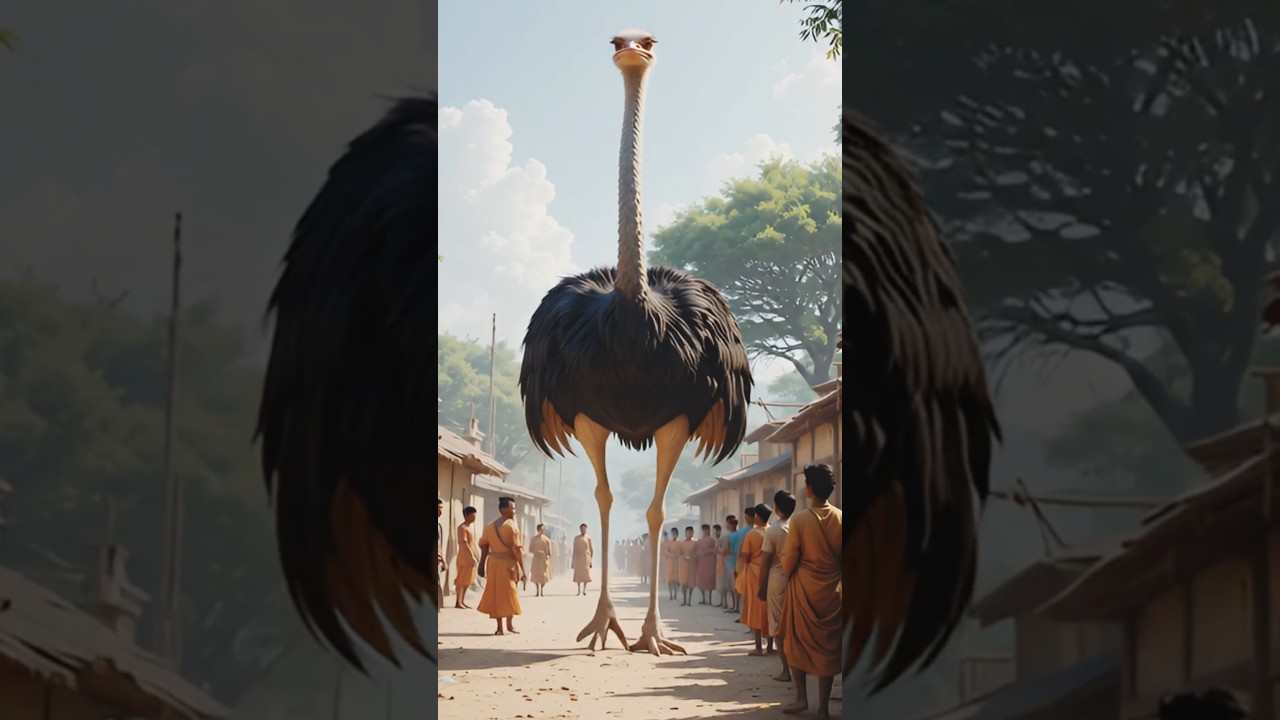 A big Ostrich enters the village|  😅 #shortsfeed #ytshorts #shorts #trending #funny #youtubeshorts