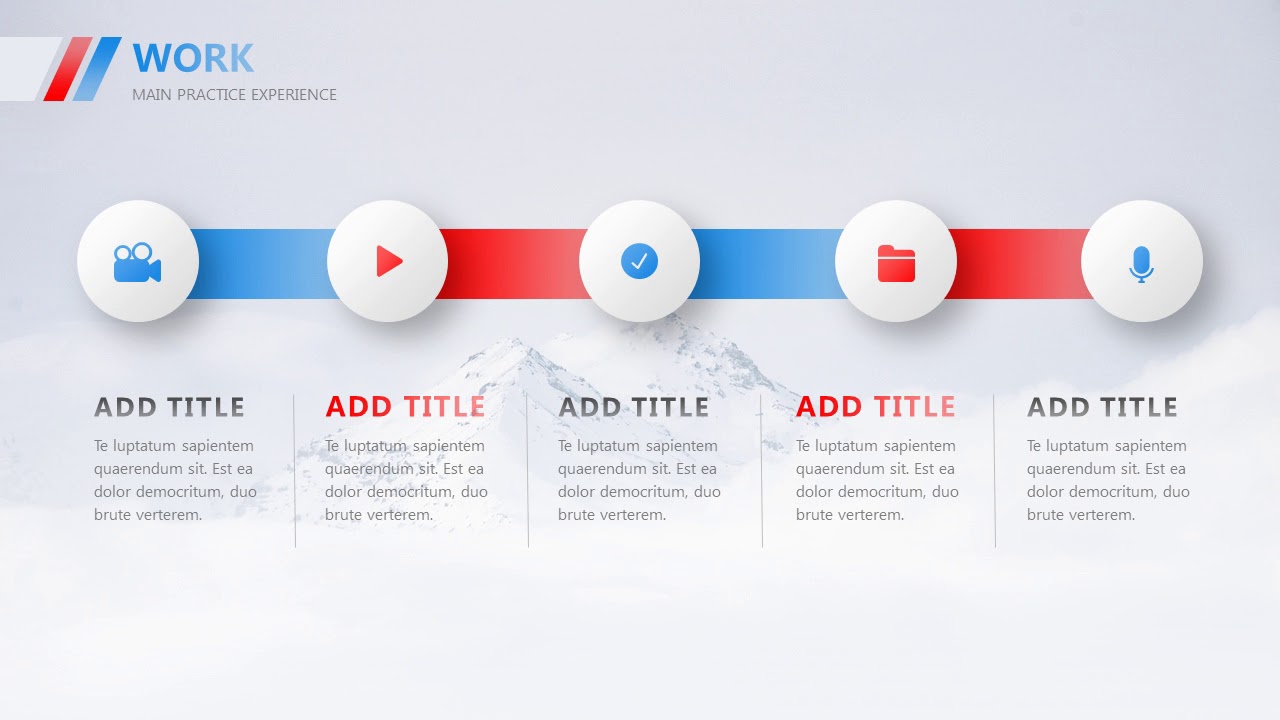 Red blue yearly report PowerPoint template