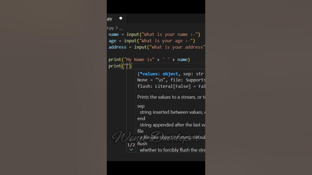  take user input in python using input function wenu developer