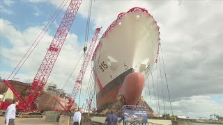 Offshore patrol cutter, Argus, was christened & launched