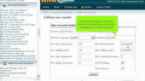 How to modify an account