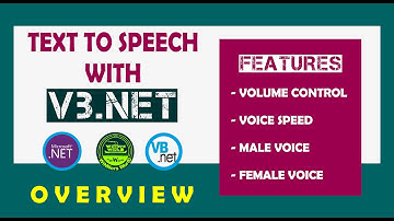 Text to Speech | VB.NET  --1--  Overview