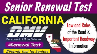 DMV Senior Renewal Test California | DMV Written Test 2023 California | Laws and Rules of the Road