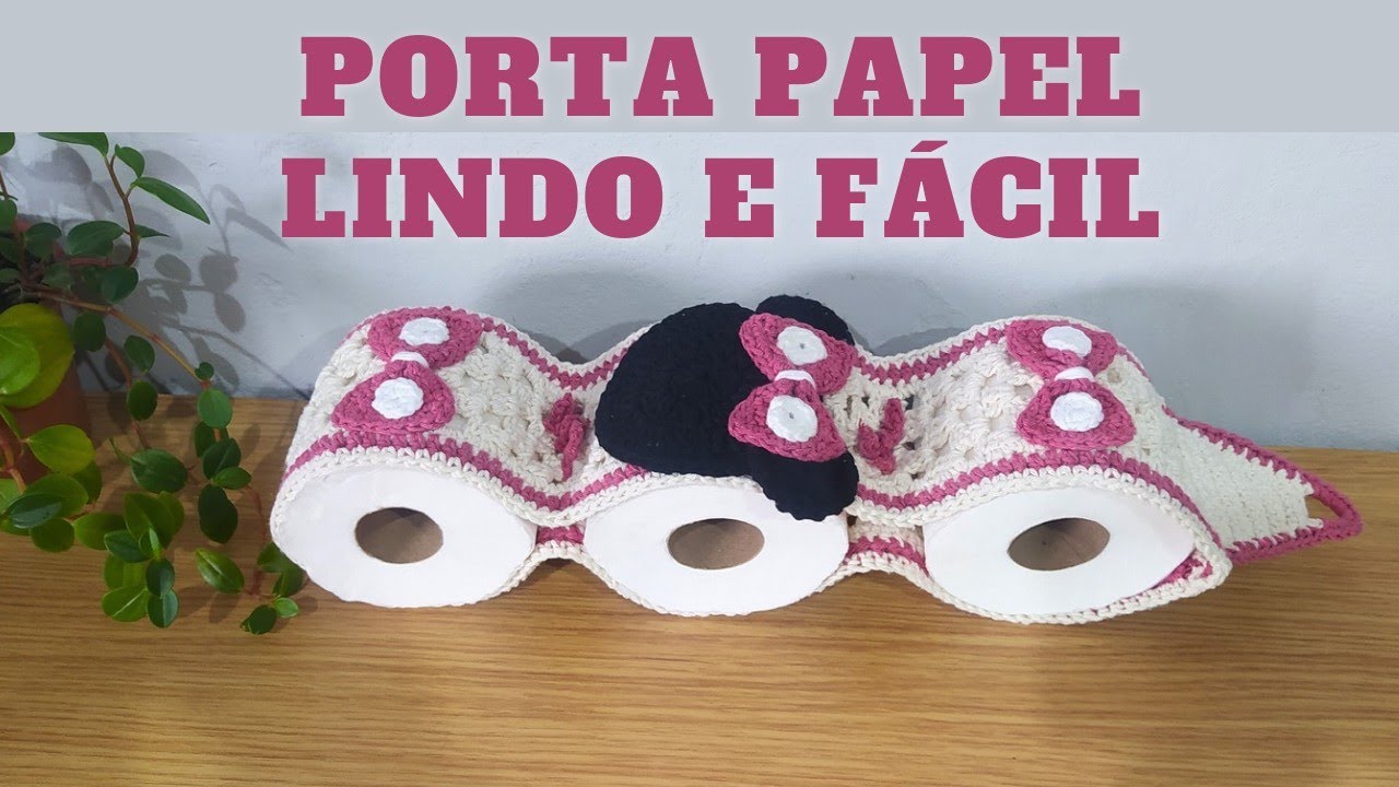 Porta papel de crochê - fácil , rápido e econômico