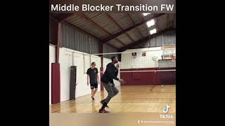 Volleyball Middle Blocker Transition Footwork 🦶🏾 #shorts