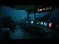 Silent Abandoned Space Command Room | Rainstorm &amp; Thunder Ambience for Sleeping, Relaxing &amp; Study