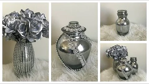 DIY DOLLAR TREE GLAM VASES | 3 HOME DECOR DIY'S