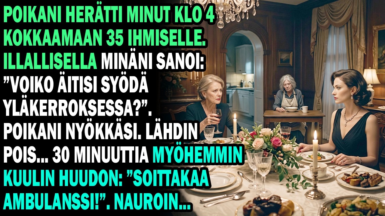 Kello oli vasta neljä aamulla, kun kolme kovaa koputusta tärisytti makuuhuoneeni ovea. Poikani ääni tuli läpi puusta: ”Äiti, nouse ylös. Larenin perhe lentää tänne tänään. Tarvitsen 35 annosta...