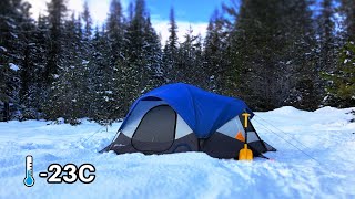 23C Extreme Winter Camping In A Heated Tent