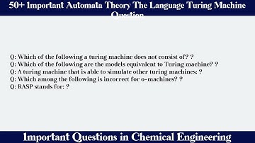 MCQ Questions Automata Theory The Language Turing Machine with Answers