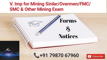 Forms and Notices of CMR 2017/Coal Mine Regulation 2017/Forms and Notices of CMR 2017/Mining Gyan