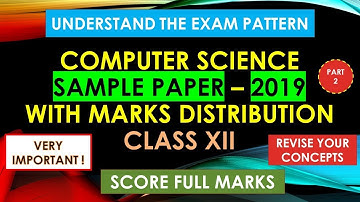 Computer Science Class XII Sample Paper: 2019 (Part 2- Q2)
