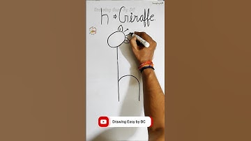 Giraffe drawing easy | Easy drawing of giraffe from h | how to draw Giraffe | animal drawing #shorts