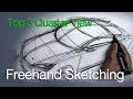 Freehand Sketching - Car Sketch Top 3/4 View