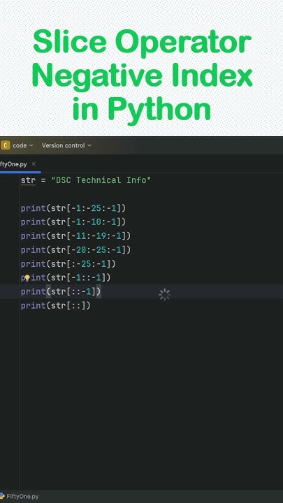 Slice Operator using Negative Index in Python #shorts #shortvideo # ...