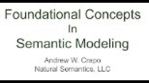 Introduction to Foundational Concepts in Semantic Modeling