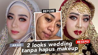 MUA HARUS TAU! 2 TUTORIAL MAKEUP PENGANTIN HIJAB TANPA BONGKAR MAKEUP! NATURAL KE INDIA BOLD