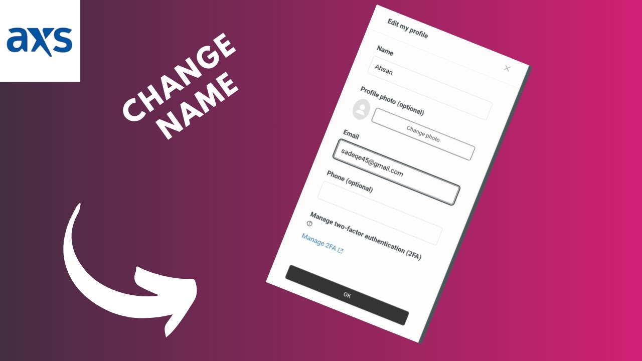 how to change name on axs account - YouTube