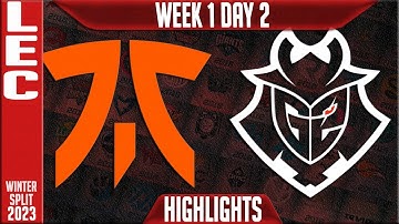 FNC vs G2 Highlights | LEC Winter 2023 W1D2 | Fnatic vs G2 Esports