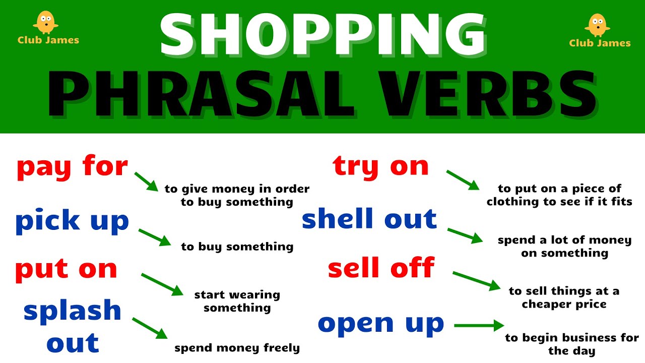 Phrasal verbs shopping. Phrasal verbs in English. Phrasal verbs for shopping. Shop verbs.