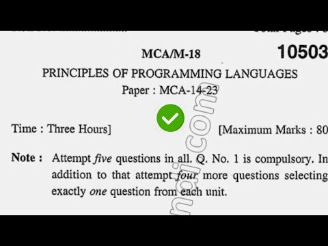 2018 Kuk MCA 2nd Sem Principle of Programming Language Question Papers