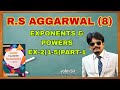 ICSE CLASS 8 EX-2(1-5)PART-1 EXPONENTS & POWERS | R S AGGARWAL SOLUTION | JBR ONLINE CLASSES