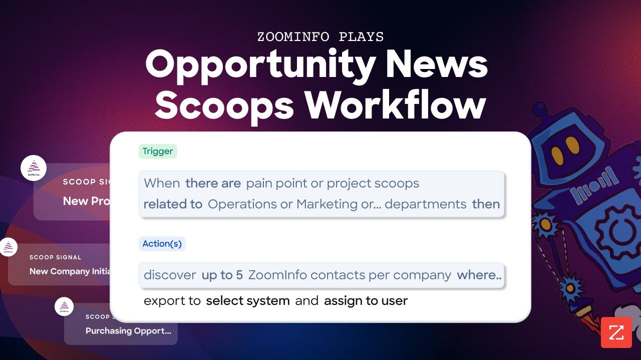 Opportunity News Scoops Workflows Demo ZoomInfo Plays YouTube