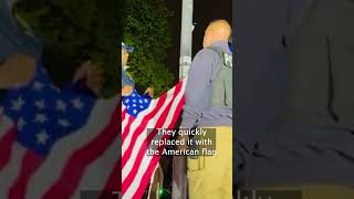 NYPD REMOVES Palestine Flag At City College; Raises Up American Flag