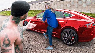 Karen Tries To Key My Tesla (BIG MISTAKE)