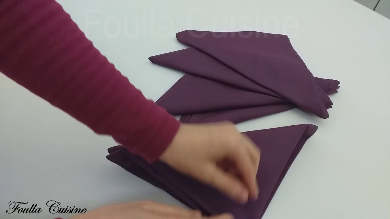 فكرة لمشروع/ خياطة مناديل الطاولة بطريقة مميزة للمطاعم و الفنادق والمناسبات  Les Serviettes De Table