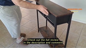 Review HOOBRO 29.5" Narrow Console Table with 2 Fabric Drawers, Small Entryway Table with 2-Tier Sto